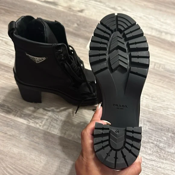 Prada with box nylon new booties, black size 36.